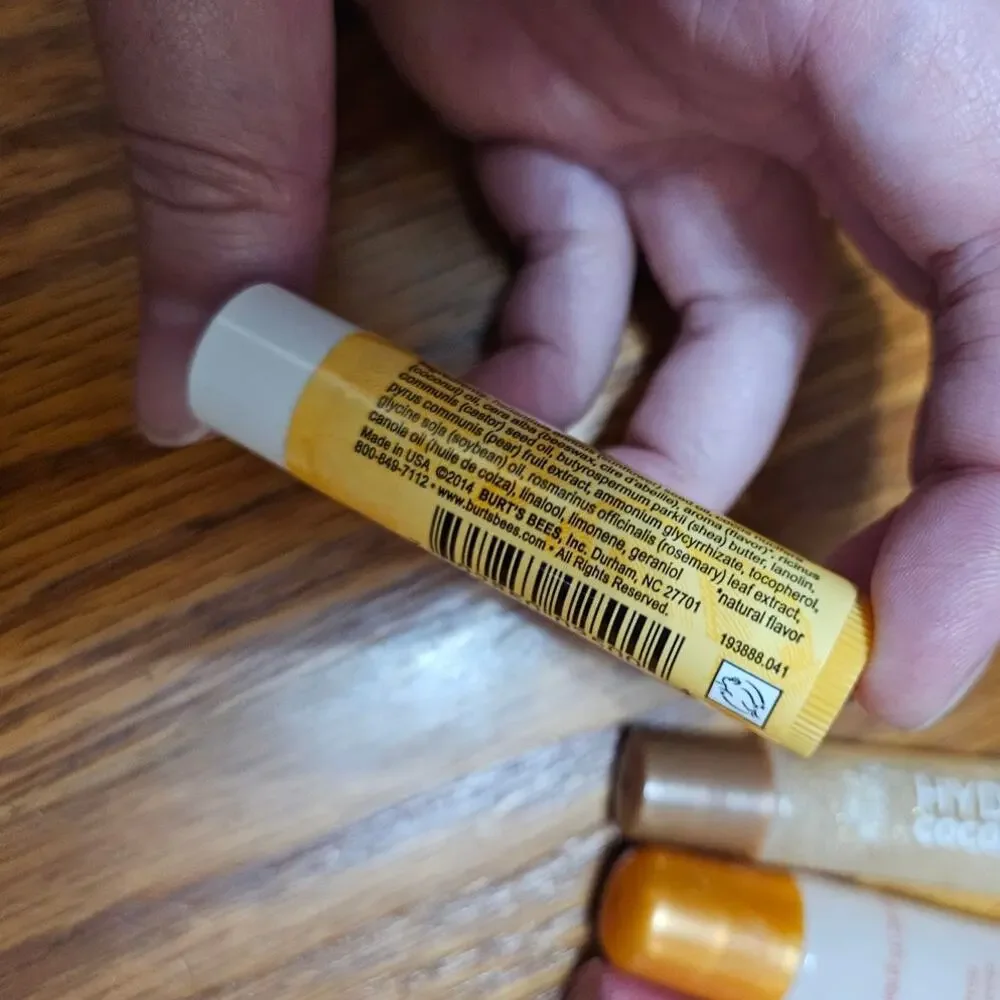LOT Burt's Bees Coconut Pear Lip Balm, Coconut Lip Oil, Tree Hut Lip Butter +1